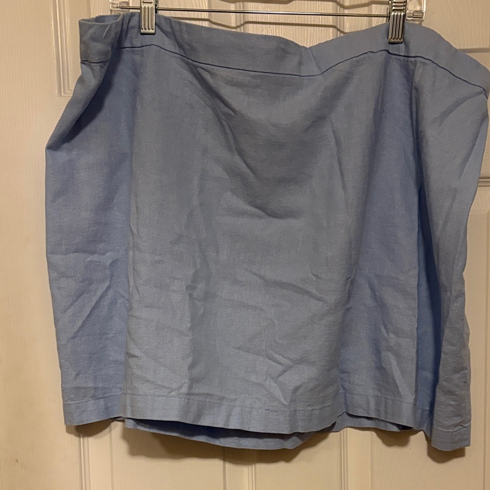 Light Blue Women's Linen Blend Skirt